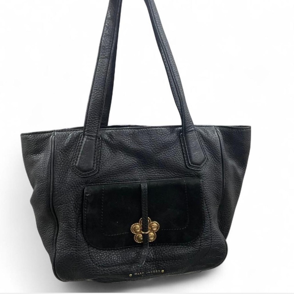 Elegant Black Leather Tote Bag